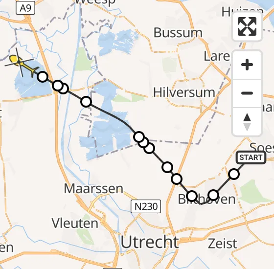 Vlucht Politiehelikopter PH-PXB van Soest naar Vinkeveen op maandag 23 december 2024 16:30