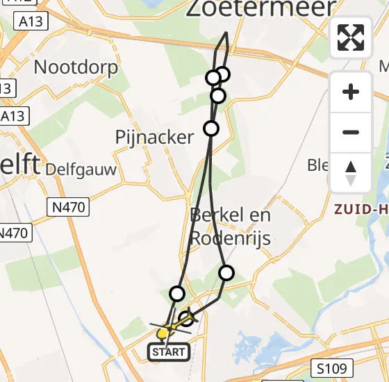 Vlucht Traumahelikopter PH-UMC van Rotterdam The Hague Airport naar Rotterdam The Hague Airport op maandag 23 december 2024 17:03