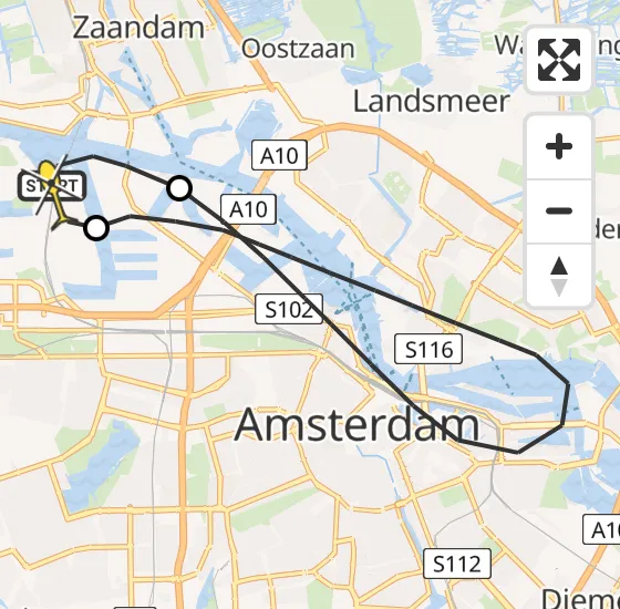 Vlucht Traumahelikopter PH-LLN van Amsterdam Heliport naar Amsterdam Heliport op maandag 23 december 2024 18:16