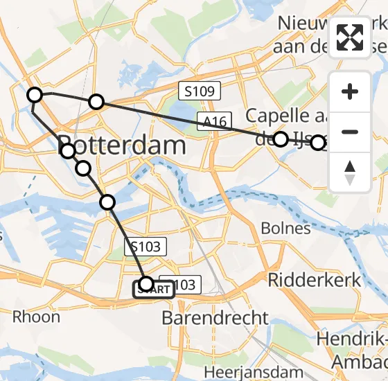 Vlucht Traumahelikopter PH-UMC van Barendrecht naar Krimpen aan den IJssel op maandag 23 december 2024 22:57