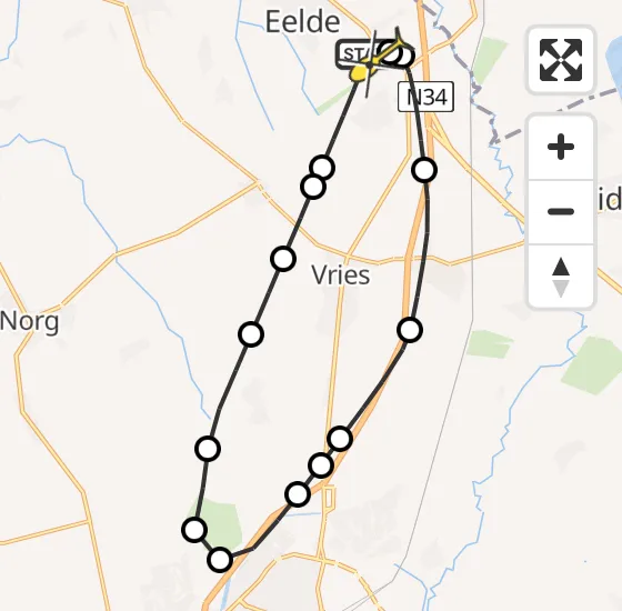 Vlucht Traumahelikopter PH-TTR van Groningen Airport Eelde naar Groningen Airport Eelde op maandag 23 december 2024 23:06