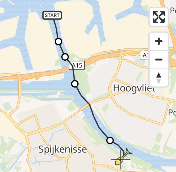 Vlucht Traumahelikopter PH-UMC van Vondelingenplaat naar Spijkenisse op dinsdag 24 december 2024 9:10