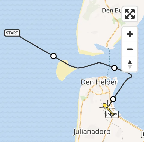 Vlucht Kustwachthelikopter PH-NCG van  naar Vliegveld De Kooy op dinsdag 24 december 2024 11:42