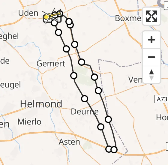 Vlucht Traumahelikopter PH-DOC van Vliegbasis Volkel naar Vliegbasis Volkel op dinsdag 24 december 2024 13:03