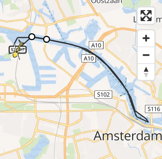 Vlucht Traumahelikopter PH-LLN van Amsterdam Heliport naar Amsterdam Heliport op woensdag 25 december 2024 13:37