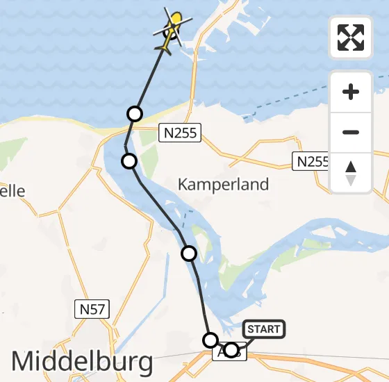 Vlucht Kustwachthelikopter PH-SAR van Vliegveld Midden-Zeeland naar Vrouwenpolder op zaterdag 28 december 2024 14:28