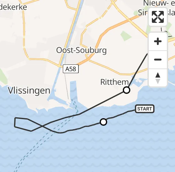 Vlucht Kustwachthelikopter PH-SAR van Ritthem naar Nieuw- en Sint Joosland op zaterdag 28 december 2024 15:40