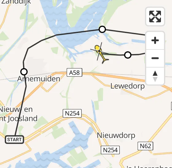 Vlucht Kustwachthelikopter PH-SAR van Nieuw- en Sint Joosland naar Vliegveld Midden-Zeeland op zaterdag 28 december 2024 16:00