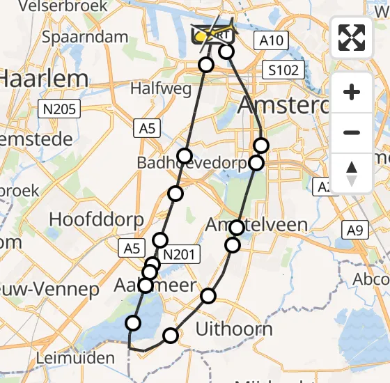 Vlucht Traumahelikopter PH-LLN van Amsterdam Heliport naar Amsterdam Heliport op maandag 30 december 2024 14:37