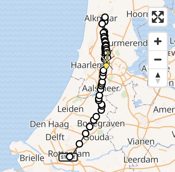 Vlucht Traumahelikopter PH-LLN van Erasmus MC naar Amsterdam Heliport op maandag 30 december 2024 17:00