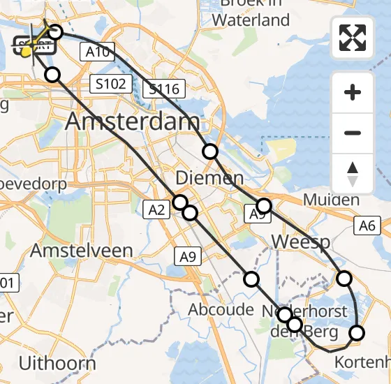 Vlucht Traumahelikopter PH-LLN van Amsterdam Heliport naar Amsterdam Heliport op maandag 30 december 2024 21:02