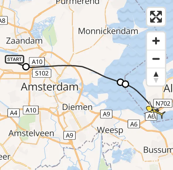 Vlucht Traumahelikopter PH-LLN van Amsterdam Heliport naar Almere op dinsdag 31 december 2024 10:49