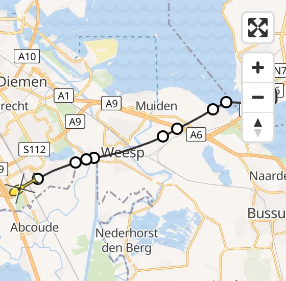 Vlucht Traumahelikopter PH-LLN van Almere naar Academisch Medisch Centrum (AMC) op dinsdag 31 december 2024 11:18