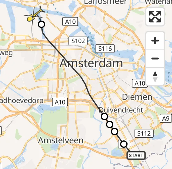 Vlucht Traumahelikopter PH-LLN van Academisch Medisch Centrum (AMC) naar Amsterdam Heliport op dinsdag 31 december 2024 11:41