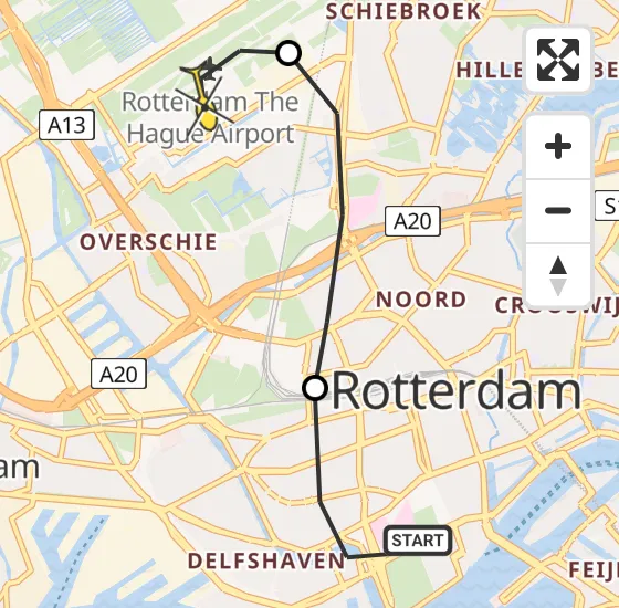 Vlucht Traumahelikopter PH-UMC van Erasmus MC naar Rotterdam The Hague Airport op dinsdag 31 december 2024 12:06