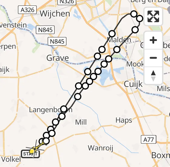 Vlucht Traumahelikopter PH-DOC van Vliegbasis Volkel naar Vliegbasis Volkel op dinsdag 31 december 2024 13:09