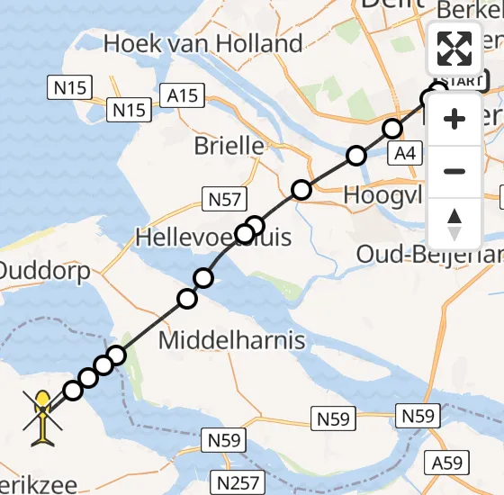 Vlucht Traumahelikopter PH-UMC van Rotterdam The Hague Airport naar Zonnemaire op dinsdag 31 december 2024 13:18