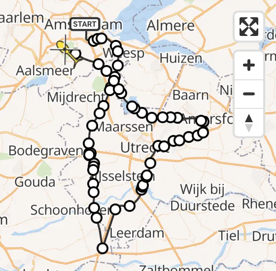 Vlucht Politiehelikopter PH-PXZ van Amsterdam naar Amstelveen op dinsdag 31 december 2024 13:19