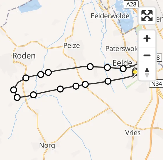 Vlucht Traumahelikopter PH-TTR van Groningen Airport Eelde naar Groningen Airport Eelde op dinsdag 31 december 2024 13:21