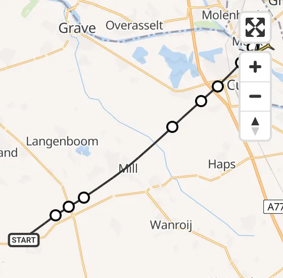 Vlucht Traumahelikopter PH-DOC van Vliegbasis Volkel naar Mook op dinsdag 31 december 2024 15:25