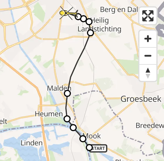 Vlucht Traumahelikopter PH-DOC van Mook naar Radboud Universitair Medisch Centrum op dinsdag 31 december 2024 15:55