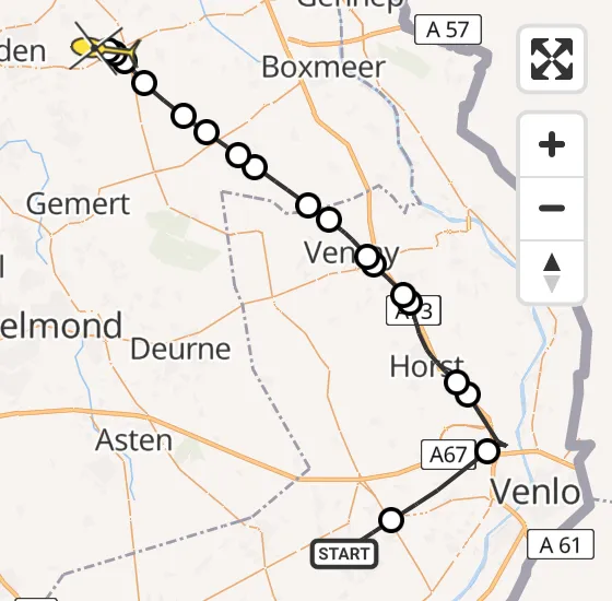 Vlucht Politiehelikopter PH-PXD van Panningen naar Volkel op dinsdag 31 december 2024 16:17