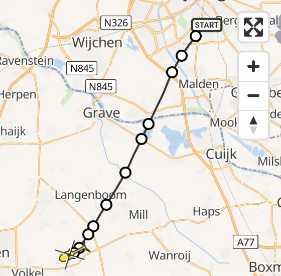 Vlucht Traumahelikopter PH-DOC van Radboud Universitair Medisch Centrum naar Vliegbasis Volkel op dinsdag 31 december 2024 16:24