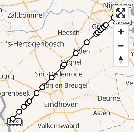 Vlucht Traumahelikopter PH-DOC van Reusel naar Radboud Universitair Medisch Centrum op dinsdag 31 december 2024 23:37