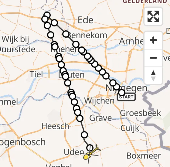 Vlucht Traumahelikopter PH-DOC van Radboud Universitair Medisch Centrum naar Vliegbasis Volkel op woensdag 1 januari 2025 0:15