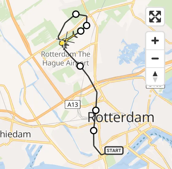 Vlucht Traumahelikopter PH-UMC van Erasmus MC naar Rotterdam The Hague Airport op woensdag 1 januari 2025 0:39