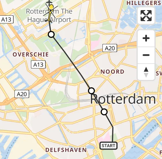 Vlucht Traumahelikopter PH-UMC van Erasmus MC naar Rotterdam The Hague Airport op donderdag 2 januari 2025 11:05