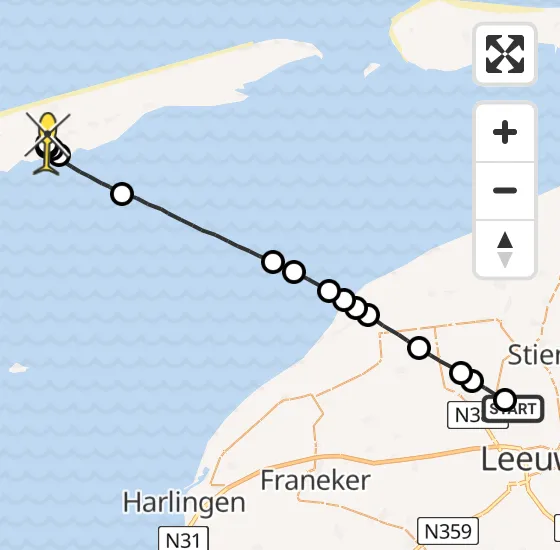 Vlucht Ambulancehelikopter PH-OOP van Ingelum naar Midsland op donderdag 2 januari 2025 12:19