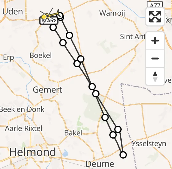 Vlucht Traumahelikopter PH-DOC van Vliegbasis Volkel naar Vliegbasis Volkel op donderdag 2 januari 2025 12:28