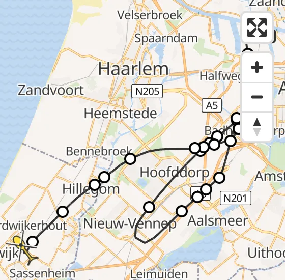 Vlucht Traumahelikopter PH-LLN van Amsterdam Heliport naar Voorhout op donderdag 2 januari 2025 13:44