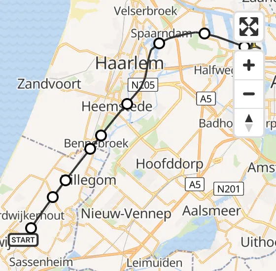 Vlucht Traumahelikopter PH-LLN van Voorhout naar Amsterdam Heliport op donderdag 2 januari 2025 14:17