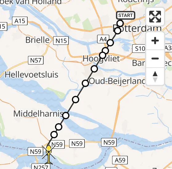 Vlucht Traumahelikopter PH-UMC van Rotterdam The Hague Airport naar Oude-Tonge op donderdag 2 januari 2025 14:23