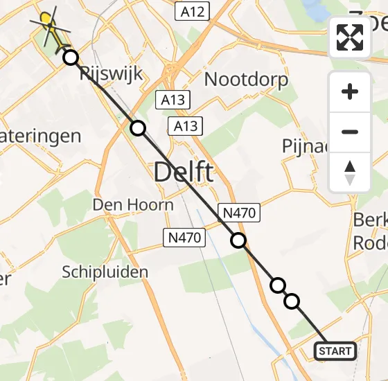 Vlucht Traumahelikopter PH-UMC van Rotterdam The Hague Airport naar Den Haag op donderdag 2 januari 2025 14:55