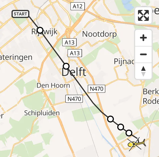 Vlucht Traumahelikopter PH-UMC van Den Haag naar Rotterdam The Hague Airport op donderdag 2 januari 2025 15:36