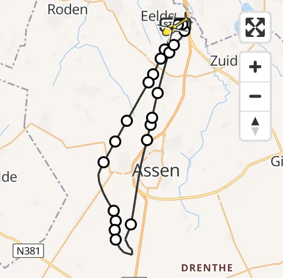 Vlucht Traumahelikopter PH-TTR van Groningen Airport Eelde naar Groningen Airport Eelde op donderdag 2 januari 2025 16:28