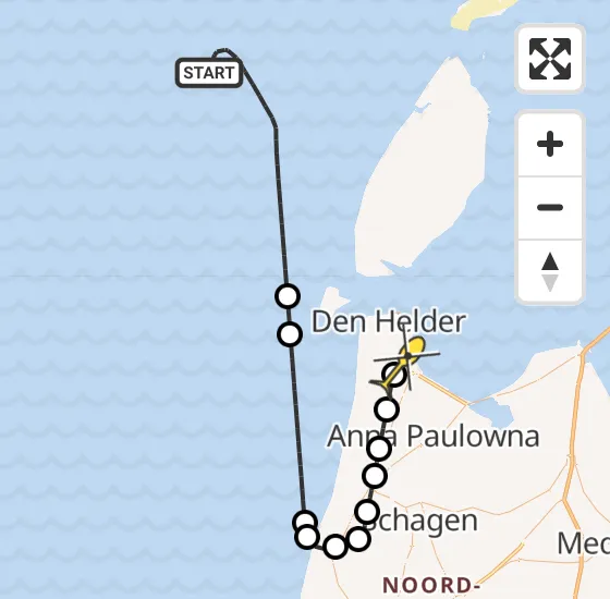 Vlucht Kustwachthelikopter PH-NCG van  naar Vliegveld De Kooy op donderdag 2 januari 2025 17:24