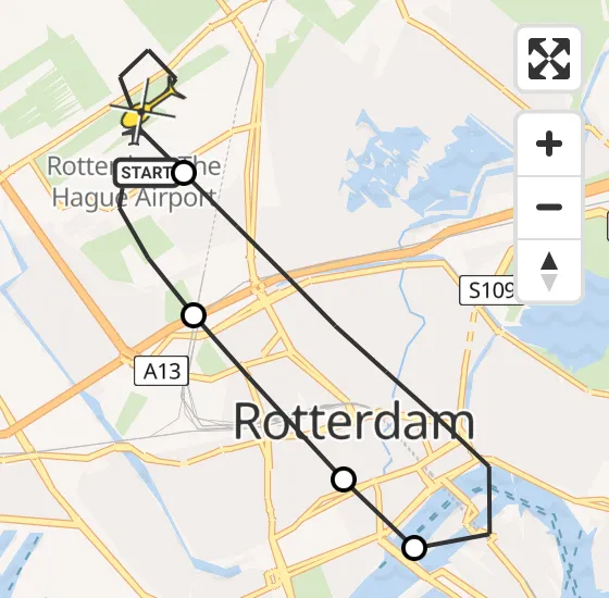 Vlucht Traumahelikopter PH-UMC van Rotterdam The Hague Airport naar Rotterdam The Hague Airport op donderdag 2 januari 2025 18:10