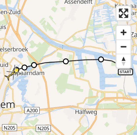 Vlucht Traumahelikopter PH-LLN van Amsterdam Heliport naar Haarlem op donderdag 2 januari 2025 21:43