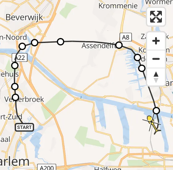 Vlucht Traumahelikopter PH-LLN van Haarlem naar Amsterdam Heliport op donderdag 2 januari 2025 21:48