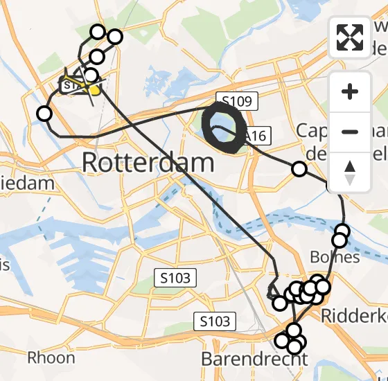 Vlucht Politiehelikopter PH-PXA van Rotterdam The Hague Airport naar Rotterdam The Hague Airport op donderdag 2 januari 2025 22:16