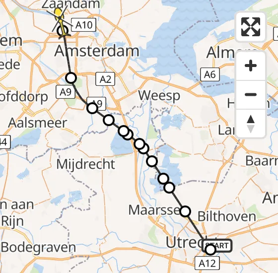 Vlucht Traumahelikopter PH-LLN van Universitair Medisch Centrum Utrecht naar Amsterdam Heliport op vrijdag 3 januari 2025 0:13