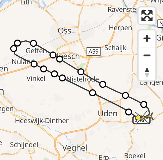 Vlucht Traumahelikopter PH-DOC van Vliegbasis Volkel naar Vliegbasis Volkel op vrijdag 3 januari 2025 8:29