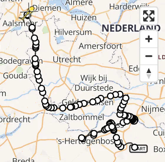 Vlucht Politiehelikopter PH-PXD van Vliegbasis Volkel naar Schiphol op vrijdag 3 januari 2025 9:35