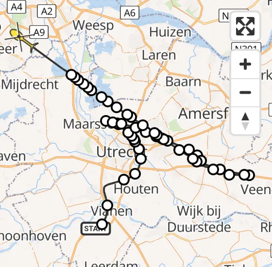 Vlucht Politiehelikopter PH-PXB van Lexmond naar Amstelveen op vrijdag 3 januari 2025 10:18