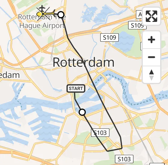 Vlucht Traumahelikopter PH-UMC van Erasmus MC naar Rotterdam The Hague Airport op vrijdag 3 januari 2025 10:57