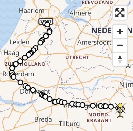 Vlucht Politiehelikopter PH-PXD van Schiphol naar Vliegbasis Volkel op vrijdag 3 januari 2025 11:52